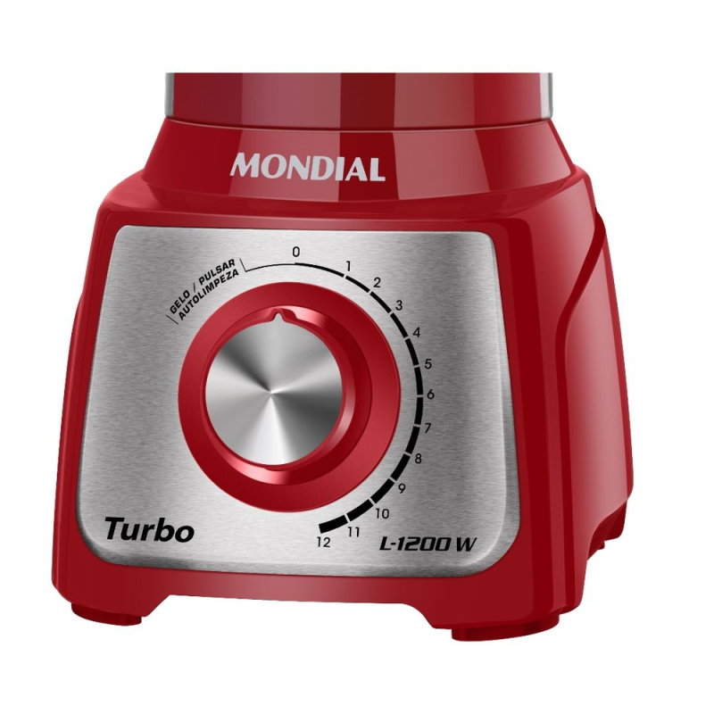 Liquidificador 12 velocidades 1200w l-1200ri vermelho mondial