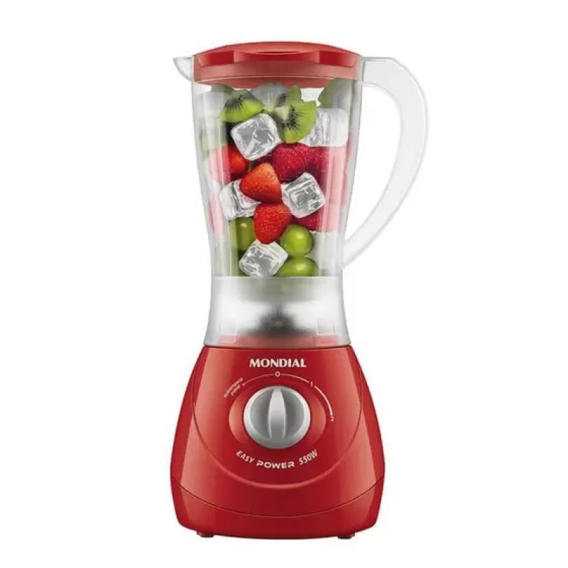 Liquidificador 02 velocidades   550w l550 vermelho mondial