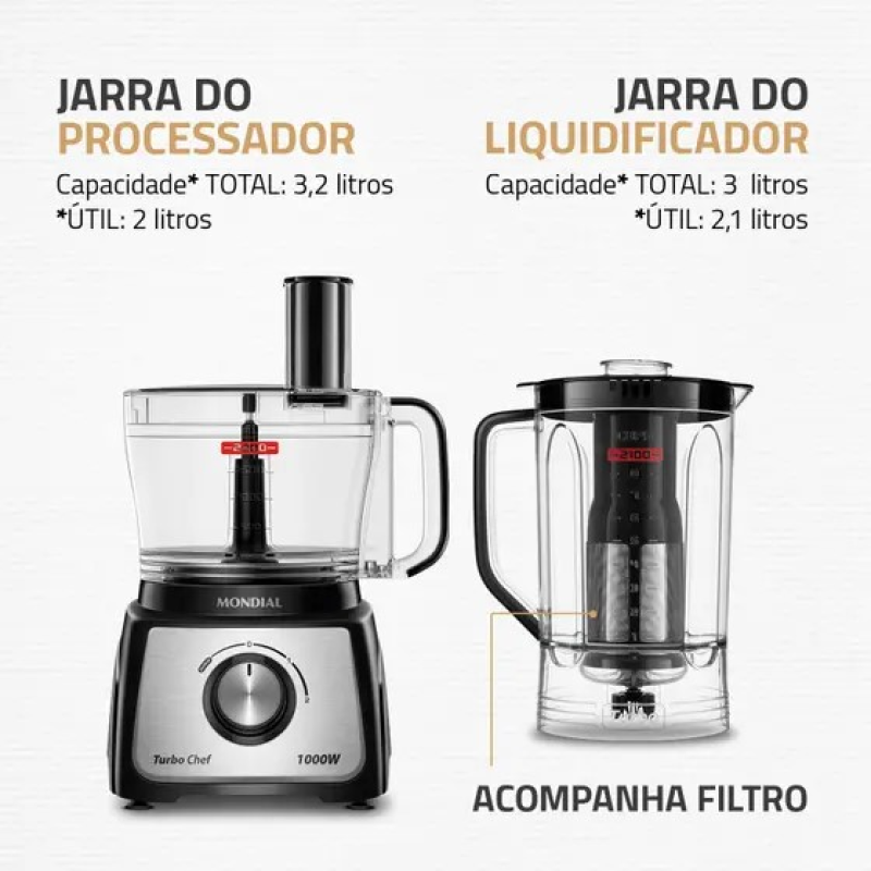 Multiprocessador 7 em 1 1000w mpn01be preto mondial