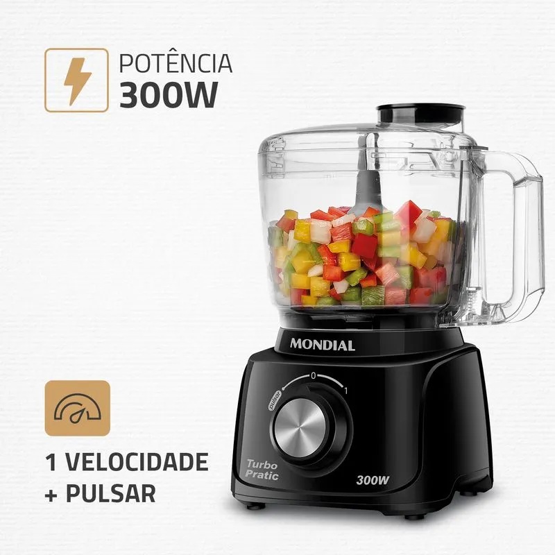 Mini processador 300w turbo pratic mp16b preto mondial