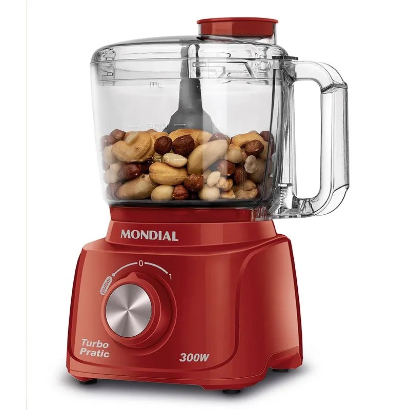 Mini processador 300w turbo pratic mp16r vermelho mondial