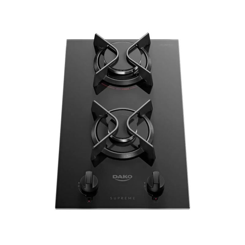 Cooktop 2 bocas a gás glass supreme preto dako