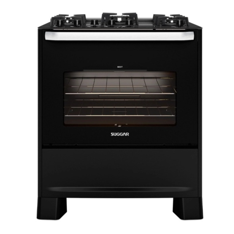 Fogão 5 bocas mesa vidro best cook fgvbg510 preto suggar