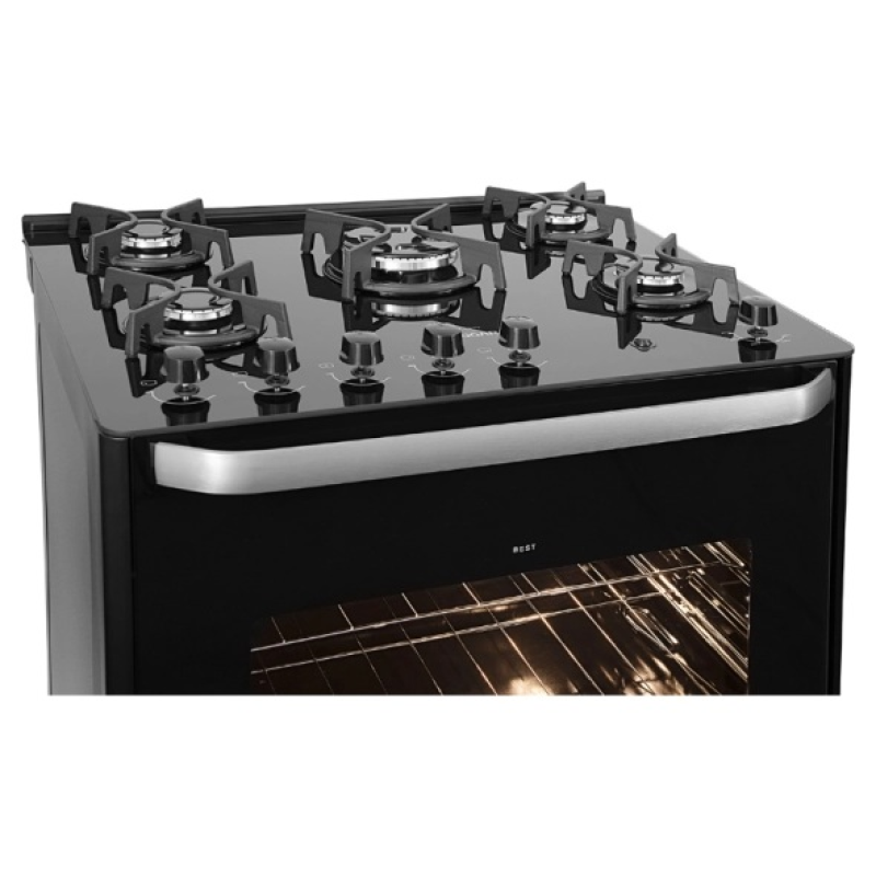 Fogão 5 bocas mesa vidro best cook fgvbg510 preto suggar