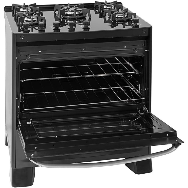 Fogão 5 bocas mesa vidro master grill fgvmtg512 preto suggar