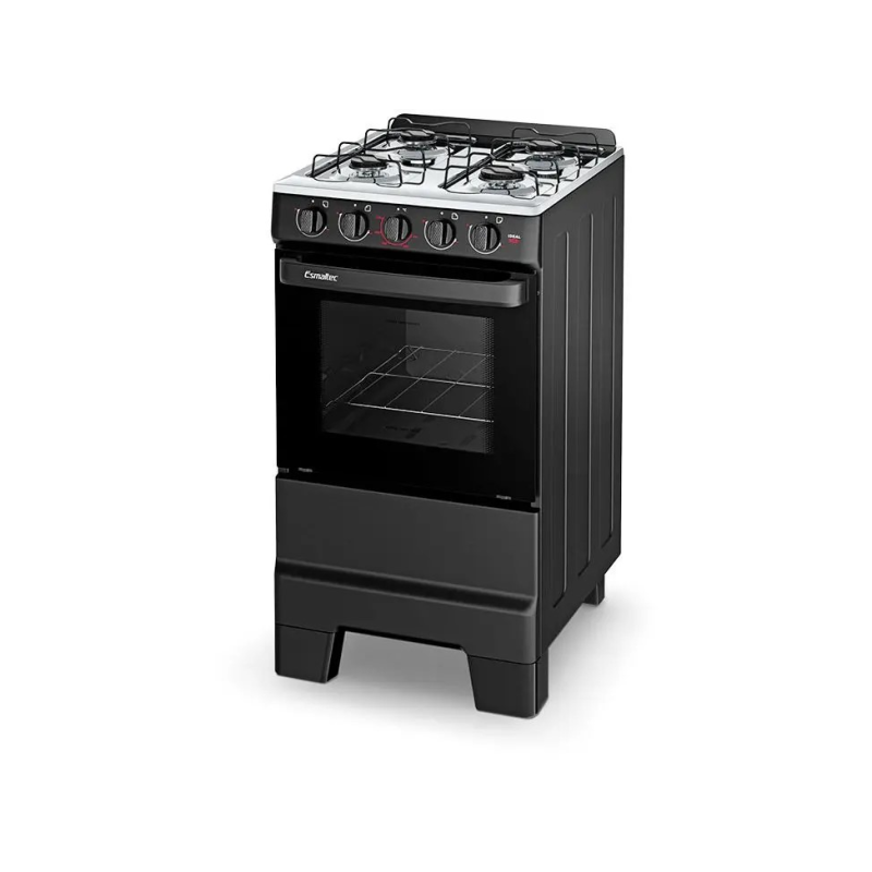 Fogão 4 bocas mesa inox ideal pop preto esmaltec