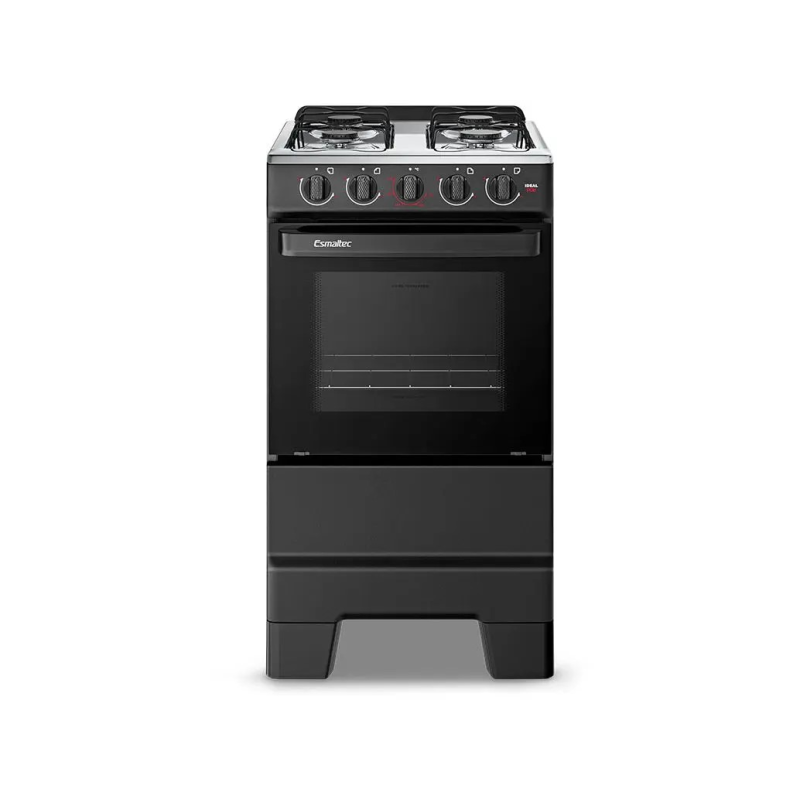 Fogão 4 bocas mesa inox ideal pop preto esmaltec