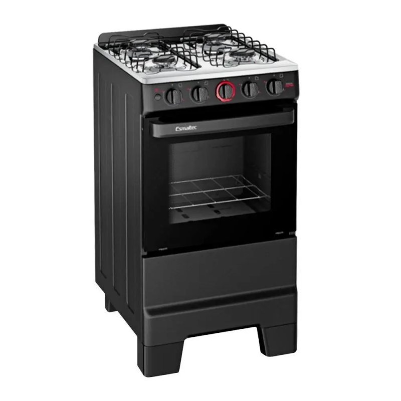 Fogão 4 bocas mesa inox ideal super preto esmaltec