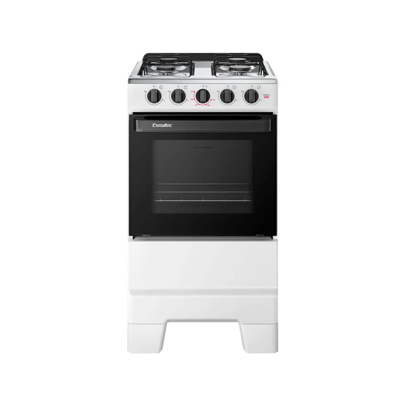 Fogão 4 bocas mesa inox ideal pop branco esmaltec