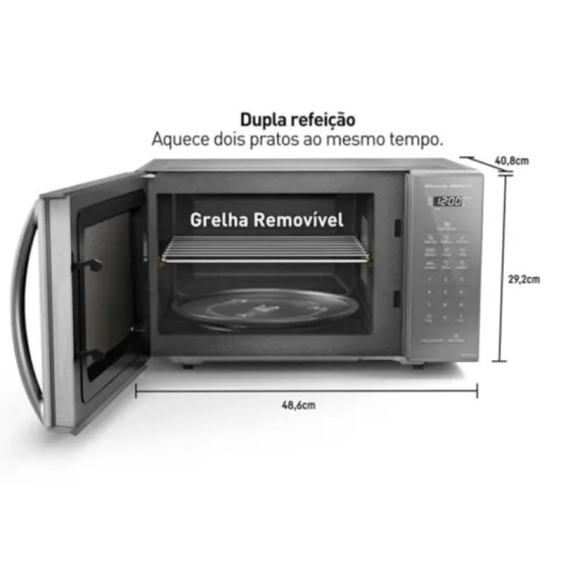 Microondas 27 litros 800w nnst55 prata panasonic