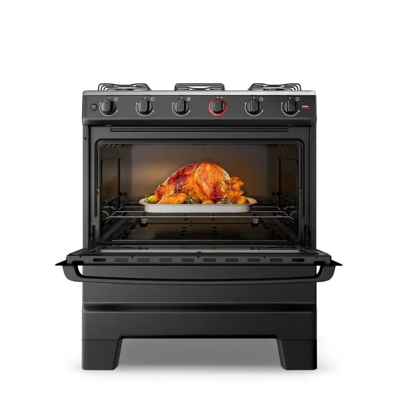 Fogão 5 bocas mesa inox ideal super preto esmaltec