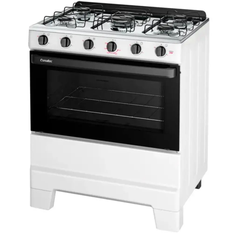Fogão 5 bocas mesa inox ideal pop branco esmaltec