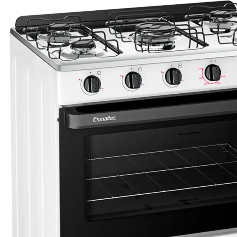 Fogão 5 bocas mesa inox ideal pop branco esmaltec