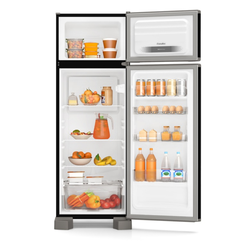 Refrigerador-geladeira cycle defrost 2 portas 276l rcd34 preta esmaltec