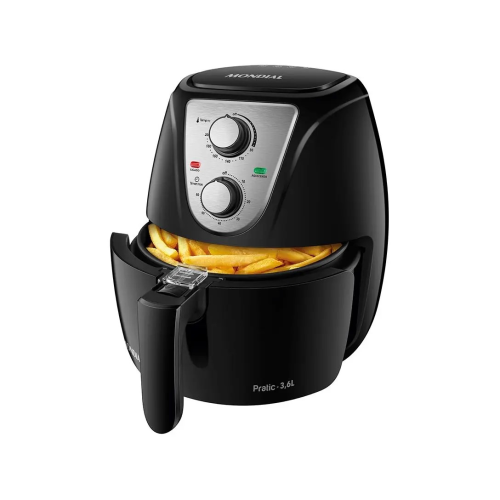 Fritadeira air fryer 1500w 3,6l af36bi preta mondial