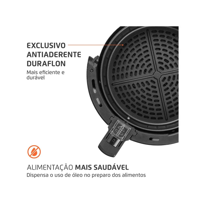 Fritadeira air fryer 1500w 3,6l af36bi preta mondial