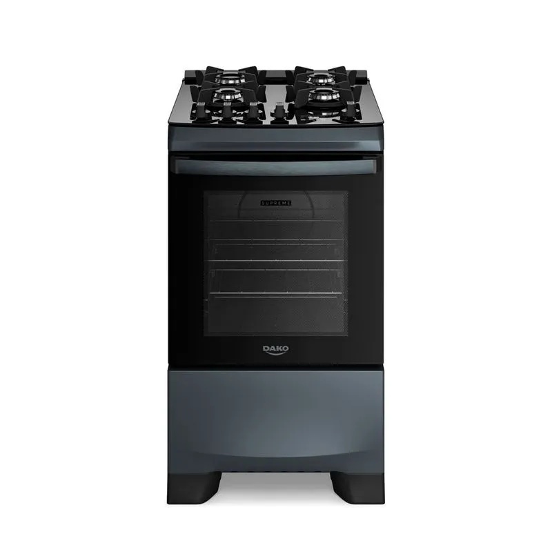 Fogão 4 bocas mesa vidro supreme timer glass titanium dako