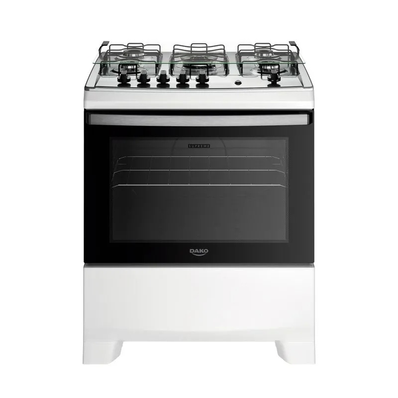 Fogão 5 bocas mesa inox supreme branco dako