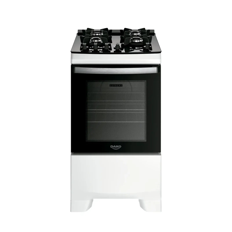 Fogão 4 bocas mesa vidro supreme glass branco dako