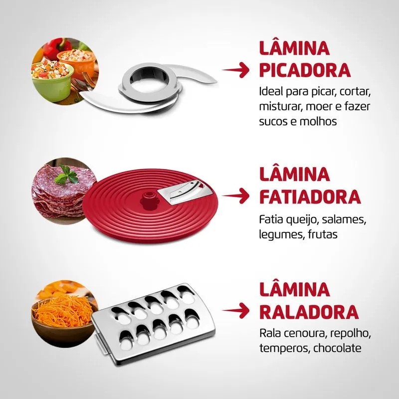 Multiprocessador 7 em 1 1000w mpn01re vermelho mondial